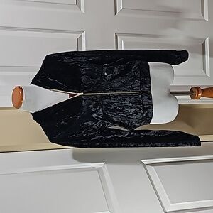 FABLETICS Black Crushed Velvet Zip Up Hoodie Sz M NWT